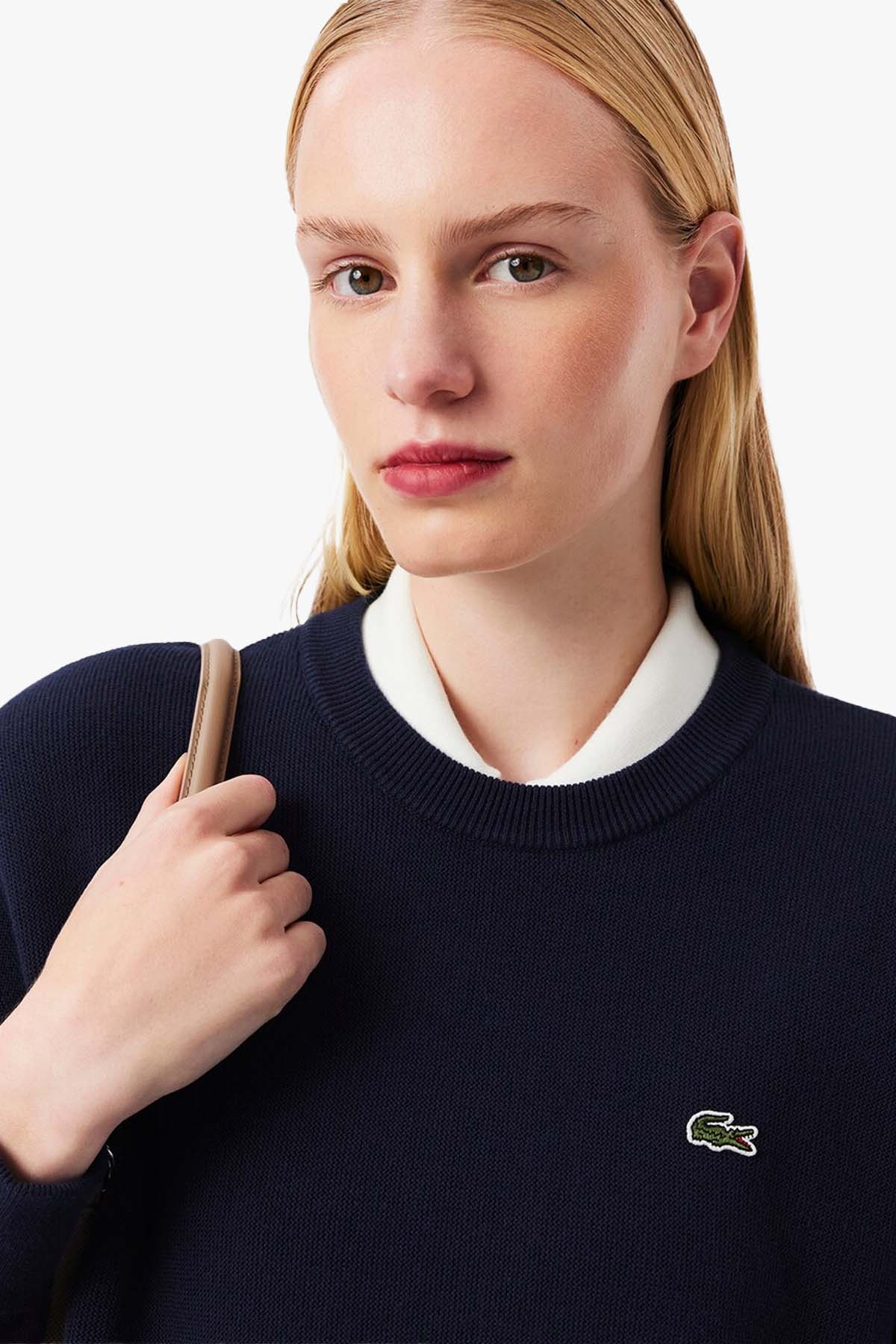 COTTON CREW NECK MOSS STITCH POLO - Image 3